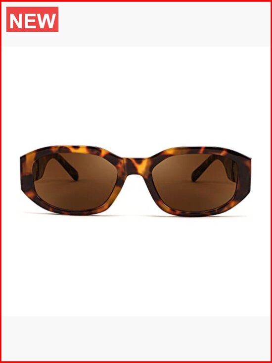 Retro 90s Small Rectangular Sunglasses with Metal Accents main image 4